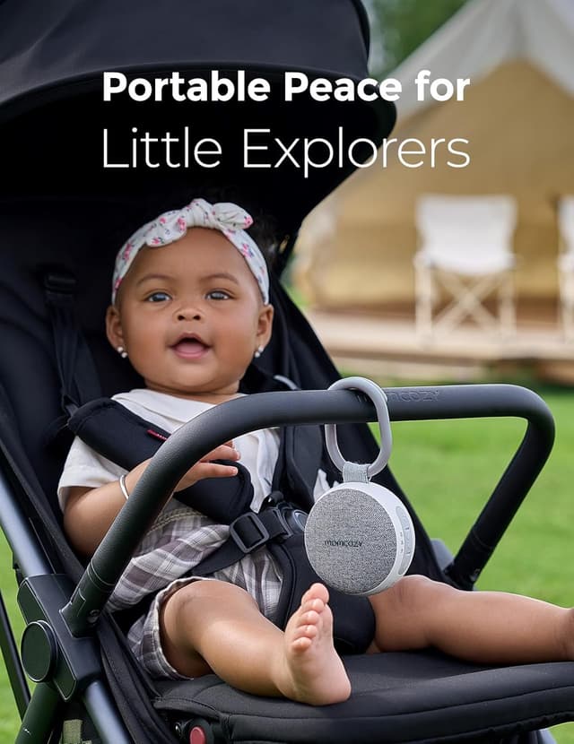 Detalle de Momcozy WN06 Portable White Noise Machine with Night Light (Rechargeable, Bluetooth Speaker) – Grey