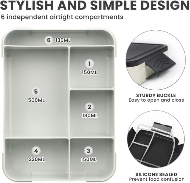 Thumbnail 2 de Bugucat Brotdose Kinder mit Fächern 1330ML