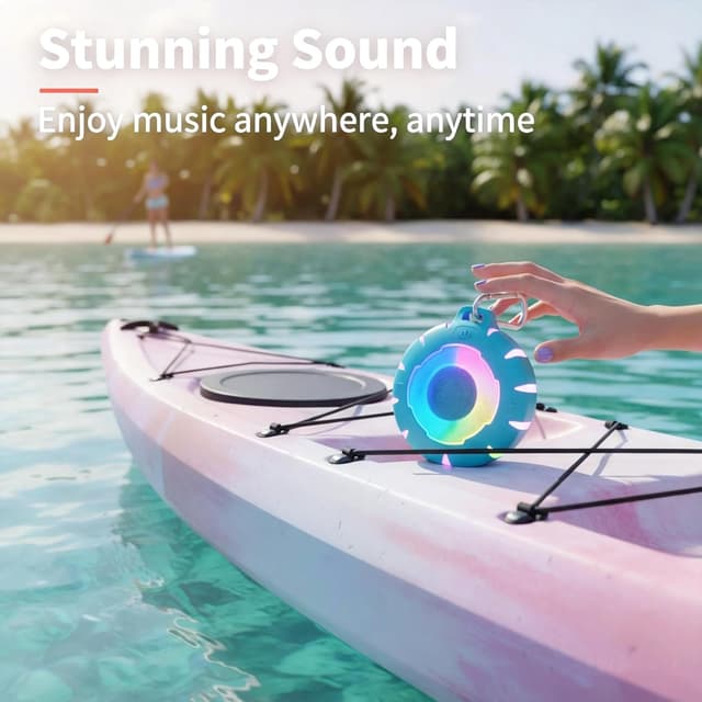 Detalle 1 de HEYSONG Waterproof Bluetooth Speaker 5W