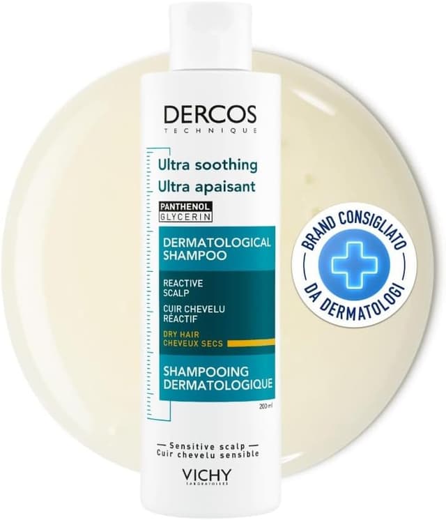 Detalle de Vichy Dercos Shampoo Ultra Lenitivo per cute sensibile e capelli secchi, 200 ml