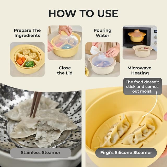 Thumbnail 4 de FIRGI 48oz Platinum Silicone Steamer Bowl 🍲