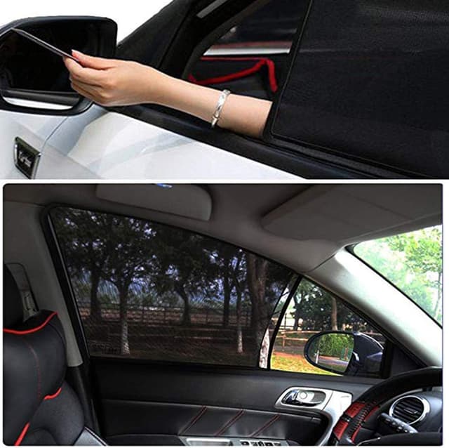 Detalle de Beicarin Universal Front Car Window SunShade (2 Pack) breathable mesh side shades with UV protection