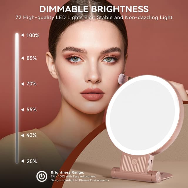 Thumbnail 6 de Auxmir Kosmetikspiegel mit Beleuchtung (30X/1X), 3 Farblichter, dimmbar, 2000 mAh