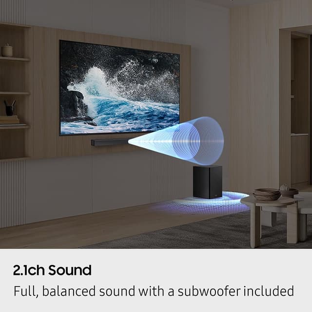Detalle de Samsung B-Series Soundbar HW-B550F (2025 Model) 2.1-Ch DTS Virtual:X with Subwoofer