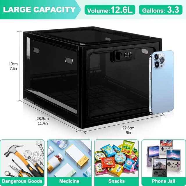 Thumbnail 2 de Lockable Medicine Box with Code 12.6L