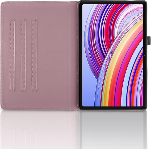 Detalle de Succtopy Hülle für Xiaomi Redmi Pad Pro 12,1 Zoll (2024) – PU-Leder 360° drehbar mit Standfunktion & Stifthalter in Rose Gold