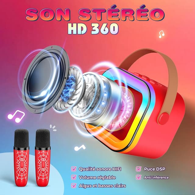 Detalle 2 de Braxel Micro Karaoke Spider 2 Micros Bluetooth