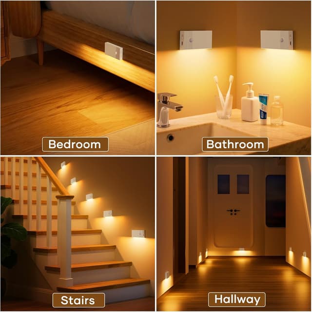 Detalle 2 de Nachtlicht mit Bewegungsmelder 4er-Set LED