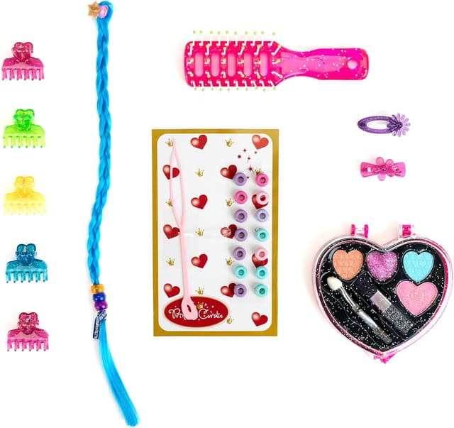 Detalle de Theo Klein 5236 Princess Coralie Schmink- und Frisierkopf (mittel), Kosmetik-CD, 22 cm – Spielzeug