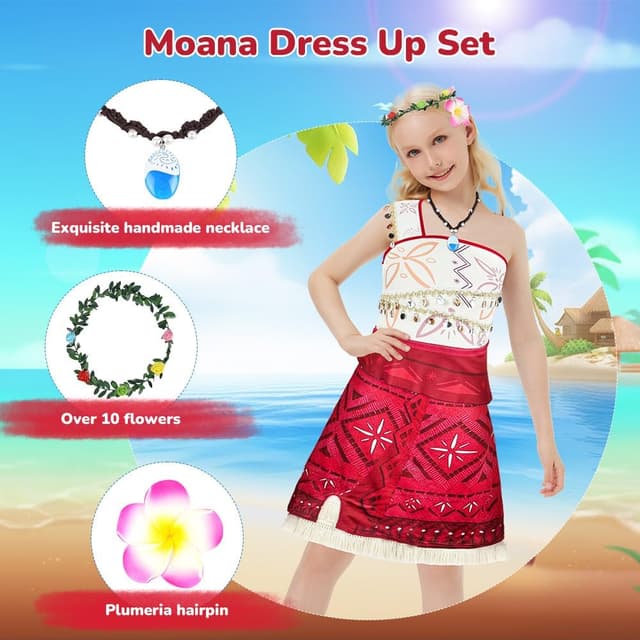 Thumbnail 2 de BSBUY Déguisement Vaiana Filles Robe Princesse