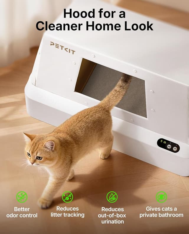 Detalle de PETKIT Purobot Crystal Self Cleaning Cat Litter Tray with Cover (Non-Clumping) with Smart Health Monitoring