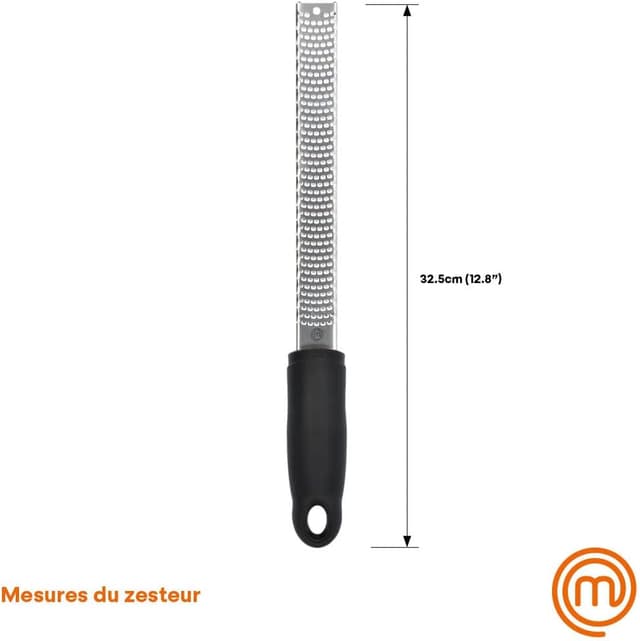 Detalle de MasterChef Zesteur d’agrumes & râpe fine manuelle : râper fin et zestes précis (34,5 cm)