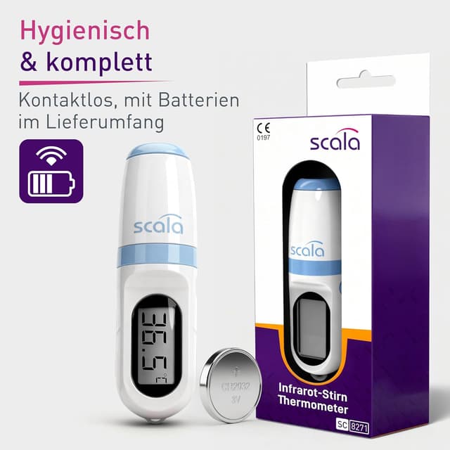 Detalle de Scala SC 8271 thermomètre fièvre infrarouge frontal sans contact
