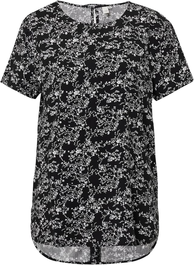 Detalle 2 de QS Kurzarmbluse aus Viskose mit Rundhalsausschnitt
