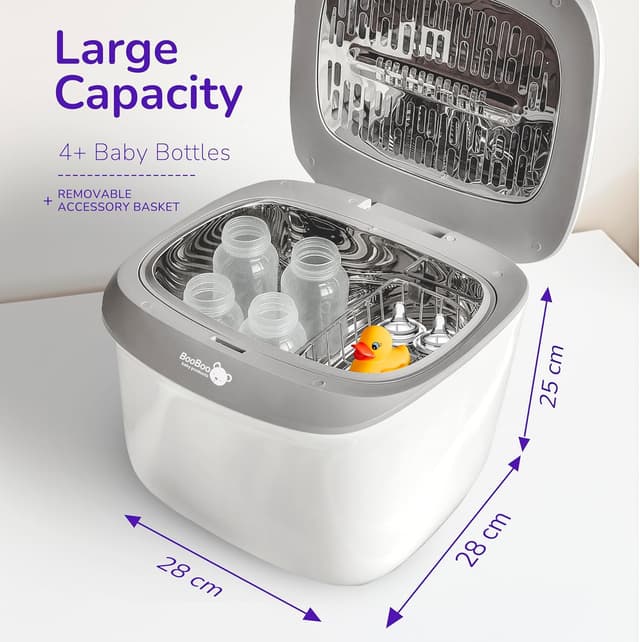 Detalle de BooBoo Baby Pro UV Steriliser (4-in-1) for Bottles, Dummies, Toys & Accessories – 11-minute sterilisation