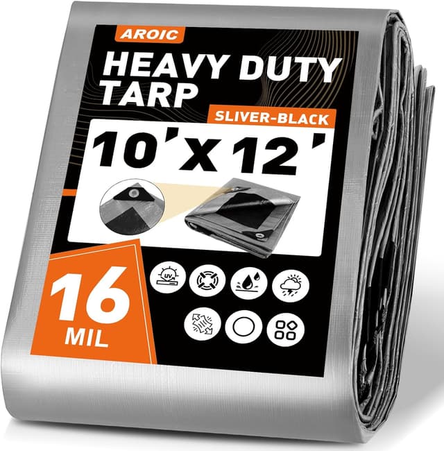 Thumbnail 6 de AROIC 10x20FT Heavy Duty Waterproof Tarps (16 Mil) – Tear-Resistant, UV-Resistant Multipurpose Cover