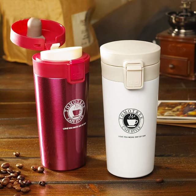 Detalle de SLOSH Tazza Termica Viaggio Caffè/Bottiglia in Acciaio Inox 304 da 380 ml (Bianco) con infusione travel mug