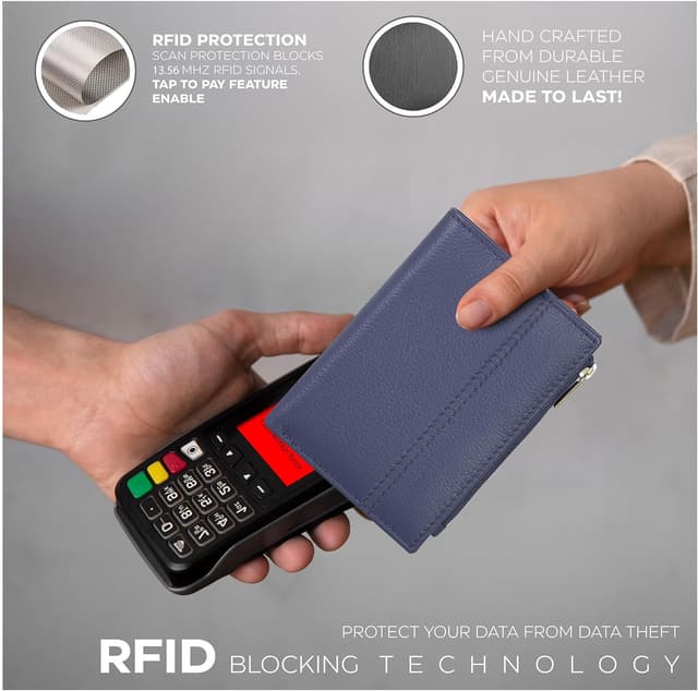 Detalle 2 de Wallet for Women Full Grain Leather RFID Bifold 1