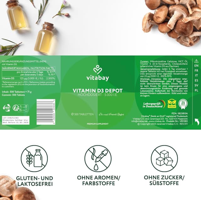 Thumbnail 6 de vitabay Vitamin D3 Depot 5000 IE 💊