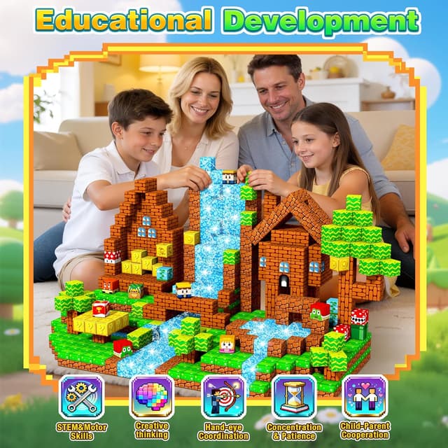 Thumbnail 6 de LUVTOY Magnetische Bausteine für Kinder – magnetisches Spielset ab ca. 3 Jahren