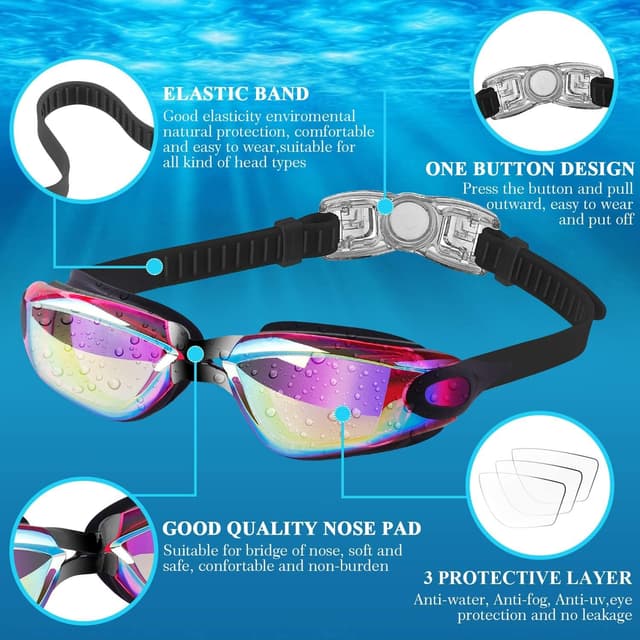 Thumbnail 1 de COOLOO Kids swimming goggles 2 pack