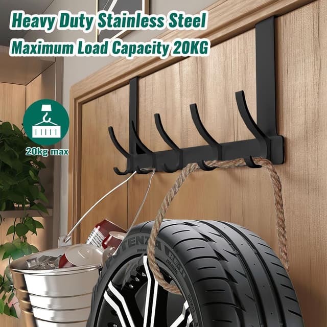 Detalle 1 de Over Door Hooks stainless steel 5 hooks