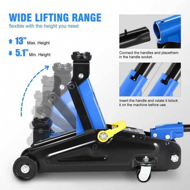 Thumbnail 2 de DNA Motoring TOOLS-00474 2 Ton Hydraulic Jack đź›