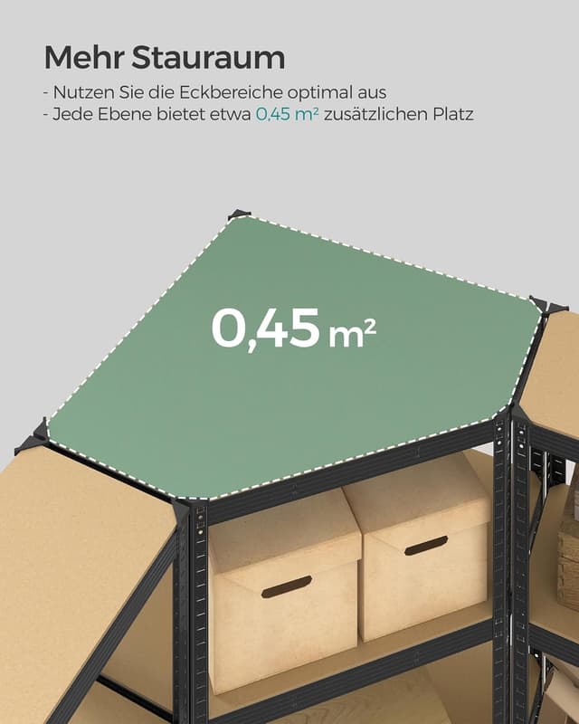 Thumbnail 4 de SONGMICS GLR070B03 Eckregal 5 Ebenen, bis 2625 kg đȘ”