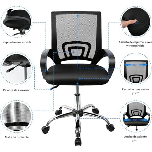 Thumbnail 5 de T-LOVENDO.ES Silla de oficina regulable 1 emoji 💺📚📎📁📂📄📃