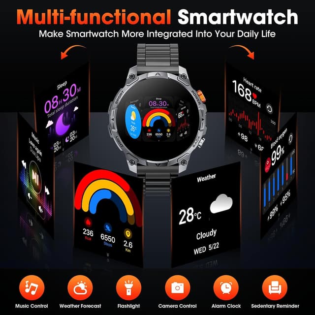 Thumbnail 3 de Military Smart Watch 1.75" fitness watch
