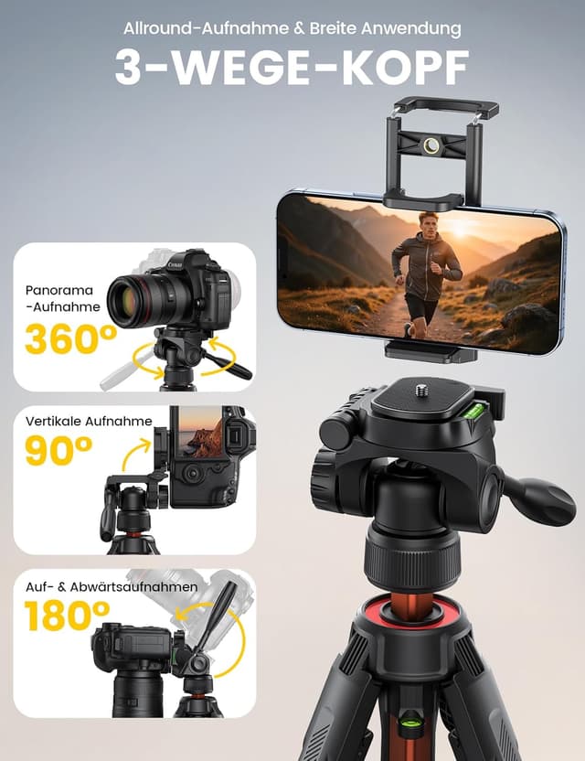 Detalle 2 de Lamicall Stativ Kamera mit 8 kg Tragkraft