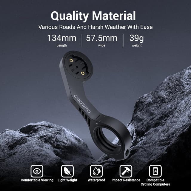 Detalle de CooSpo MT5 Out Front Bike Computer Mount Adapter for Garmin and CooSpo (25.4mm/31.8mm)