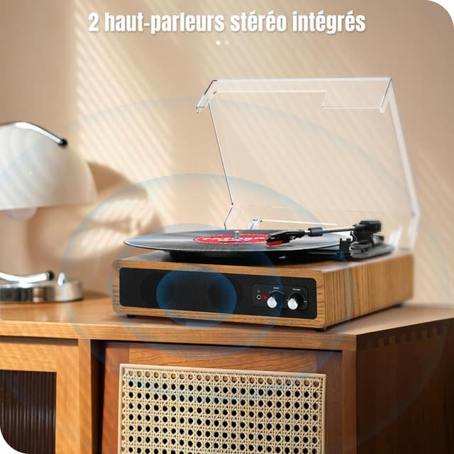 Thumbnail 4 de FYDEE Tourne-Disque Vinyle 3 vitesses avec Bluetooth