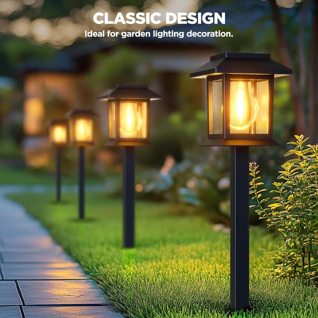 Detalle de GLOBAL GOLDEN Solar Stake Lights 8 Pack