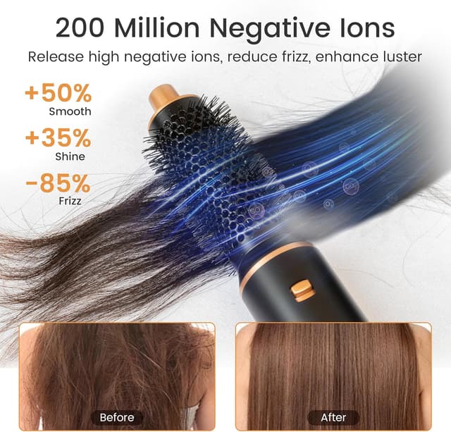 Detalle 2 de Airbrush 5 in 1 Multi Hair Styler & Blowdry Brush Hairdryer (Hot Magic) – Black Gold