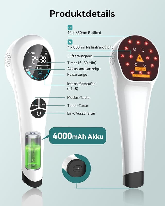 Thumbnail 6 de Orisary Kaltes Rotlicht Handgerät 4000 mAh