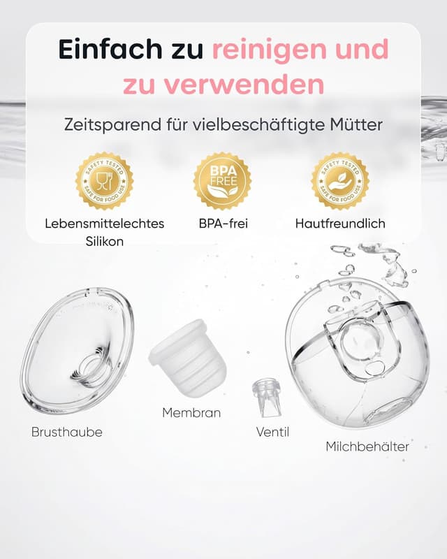 Detalle de Nuliie Milchpumpe elektrisch tragbar S32 (freihändig) mit 4 Modi & 9 Stufen