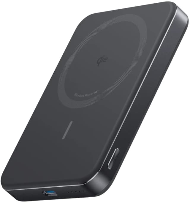 Detalle de Anker MagGo Slim Wireless Powerbank (MagSafe & Qi2), 10.000 mAh, Schwarz