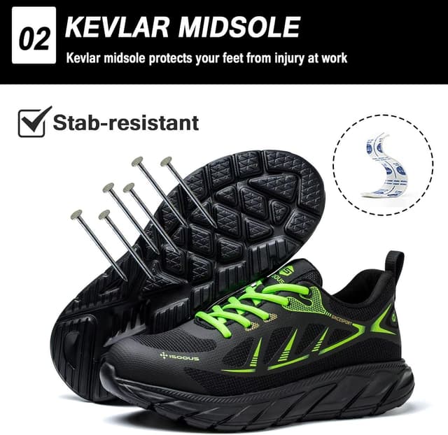 Detalle de ISOOUS Scarpe antinfortunistiche uomo/donna con punta in acciaio e suola in Kevlar