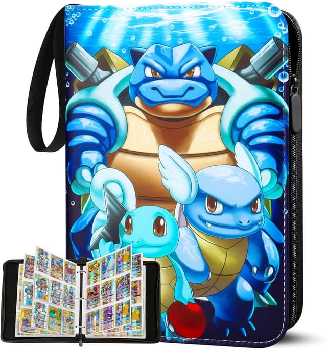 Detalle de Sammelalbum für Pokémon Karten – 50 Seiten mit Platz für 900 Sammelkarten, tragbarer Ordner mit Reißverschluss