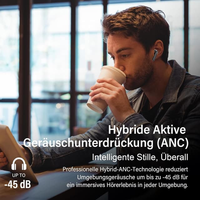 Detalle 2 de Bluetooth In-Ear Kopfhörer mit ANC, 49 Std