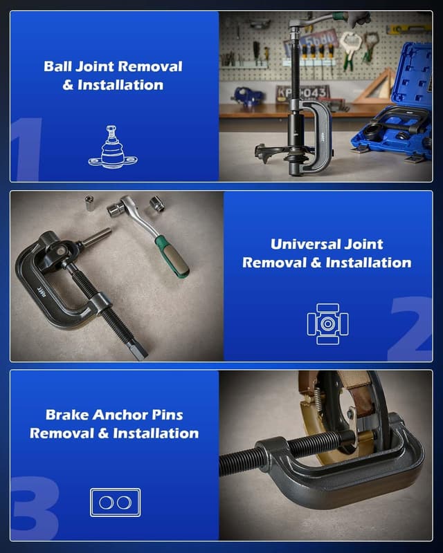 Detalle 2 de Orion Motor Tech Heavy Duty Ball Joint Press & U-Joint Removal Tool Kit (BK) with 4WD Adapters