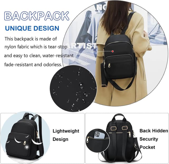 Detalle 2 de Veyarien Mini Backpack Rucksack for Women (lightweight, waterproof) – small daypack