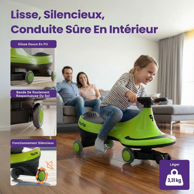 Detalle de Hurtle Wiggle Drift porte-bébé enfant sans piles : voiture à roulettes à mouvement par rotation