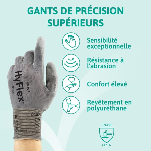 Thumbnail 1 de Ansell HyFlex 48-102 Gants de travail ultrafins taille 2XL