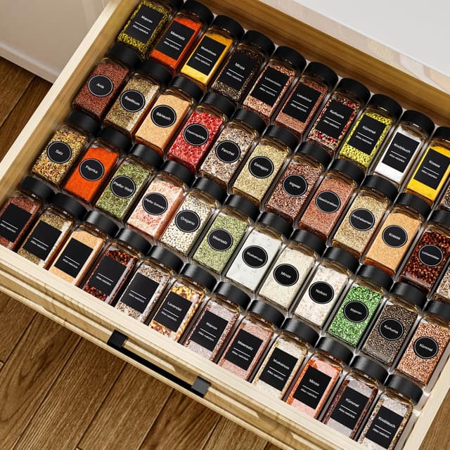 Detalle de DIFULI Gewürzgläser Set mit 24 Gläsern