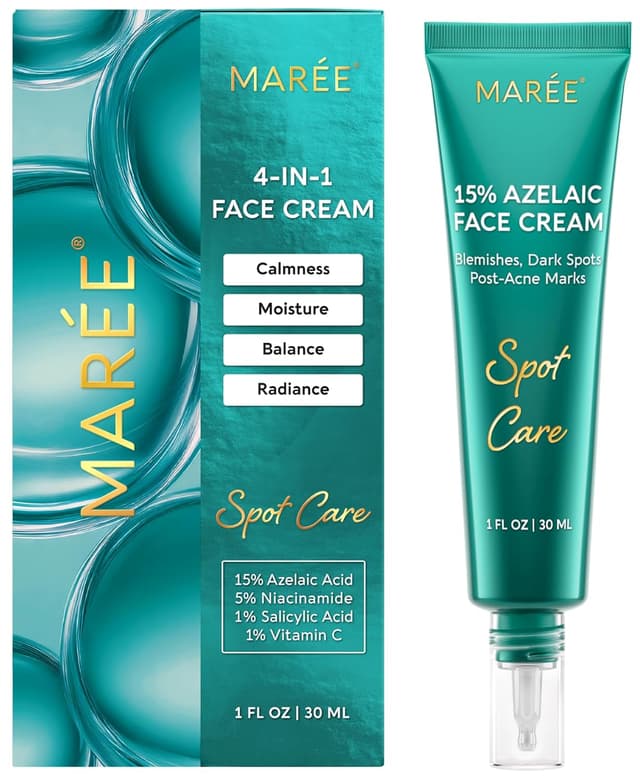 Detalle de MAREE Azelaic Acid 15% Face Cream with Niacinamide & Salicylic Acid for Dark Spots, Redness, and Acne-Prone Skin