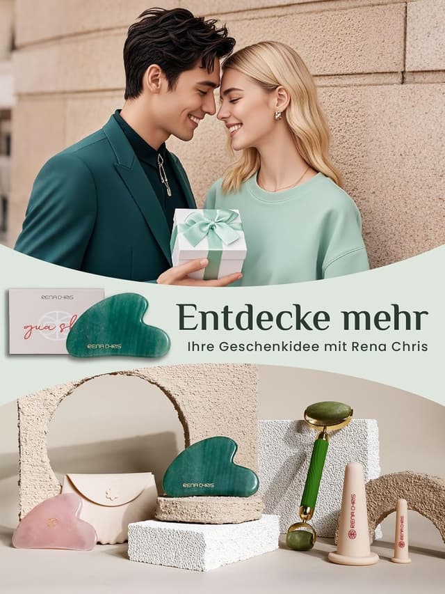 Detalle 2 de Rena Chris Gua Sha Stein aus grünem Aventurin – 100% natürlicher Gua Sha für Gesicht, Augen & Körper