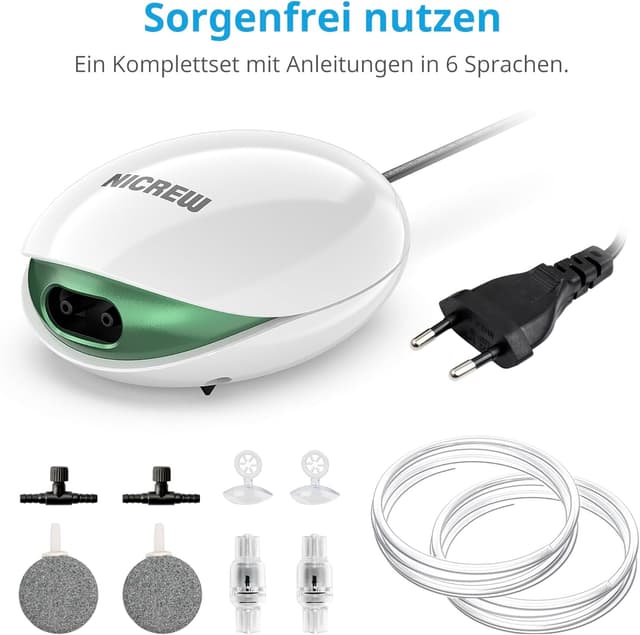 Thumbnail 6 de NICREW Leise Luftpumpe 5 L/min für Aquarien