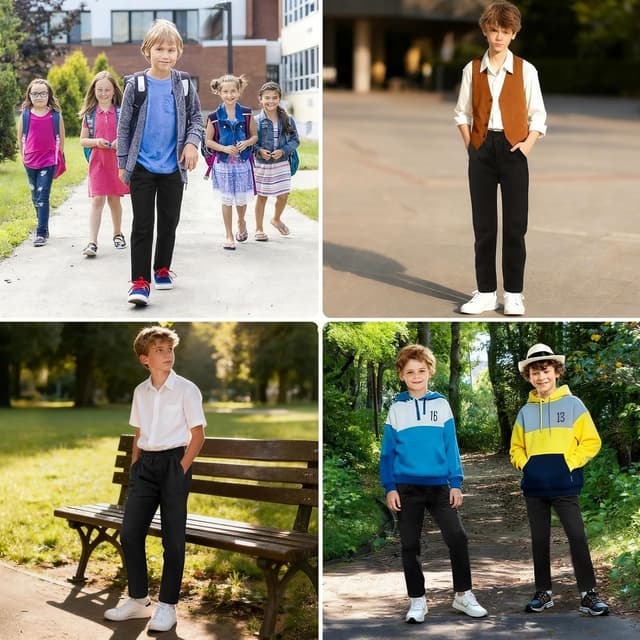 Thumbnail 5 de AYBUY Boys' School Trousers Elasticated Fit